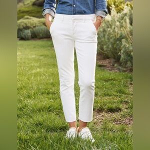 Frank & Eileen White Cropped Ankle Pants